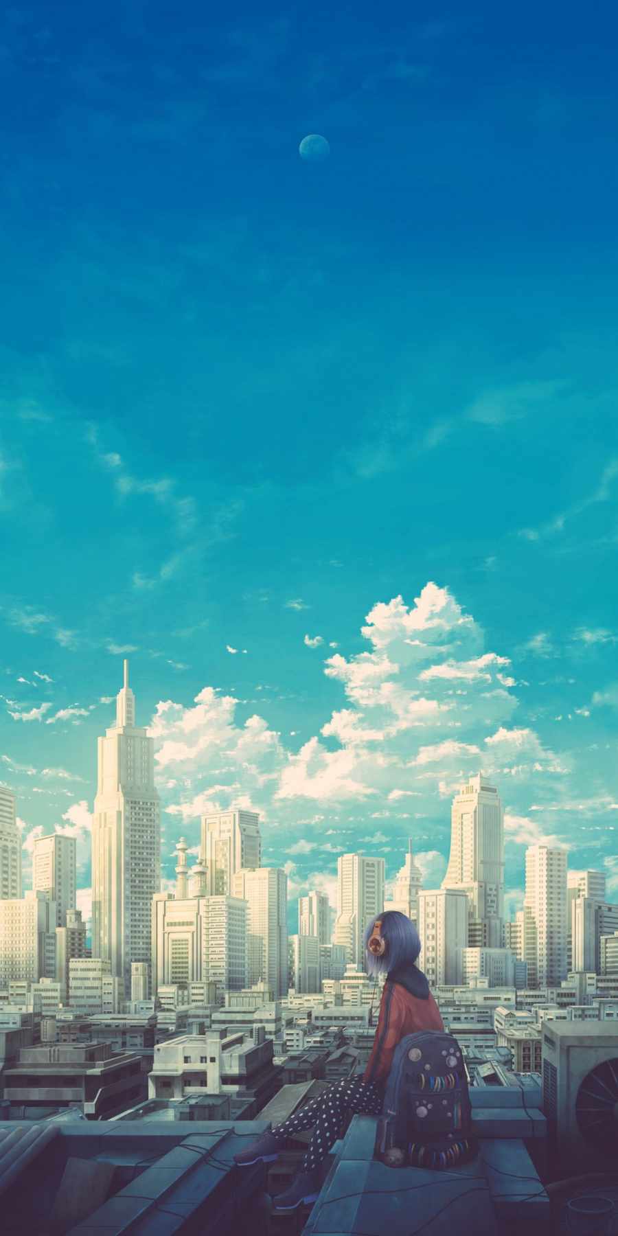 Cielo nublado Anime 4K Fondo de pantalla para iPhone