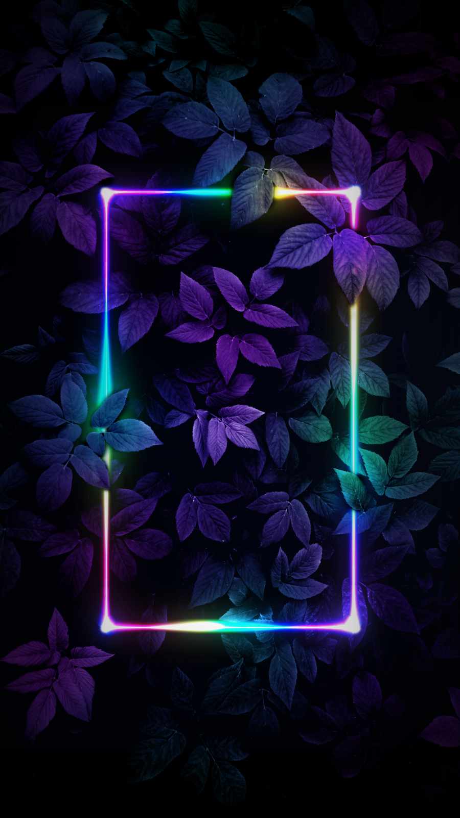 Fondo de pantalla de neon RGB follaje IPhone HD