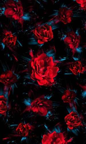 Papel de parede HD de arte de flor vermelha para
