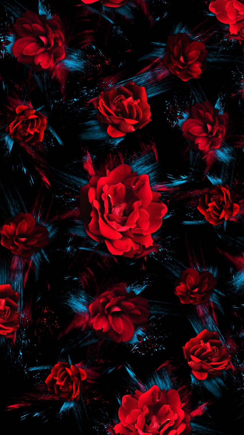Papel de parede HD de arte de flor vermelha para