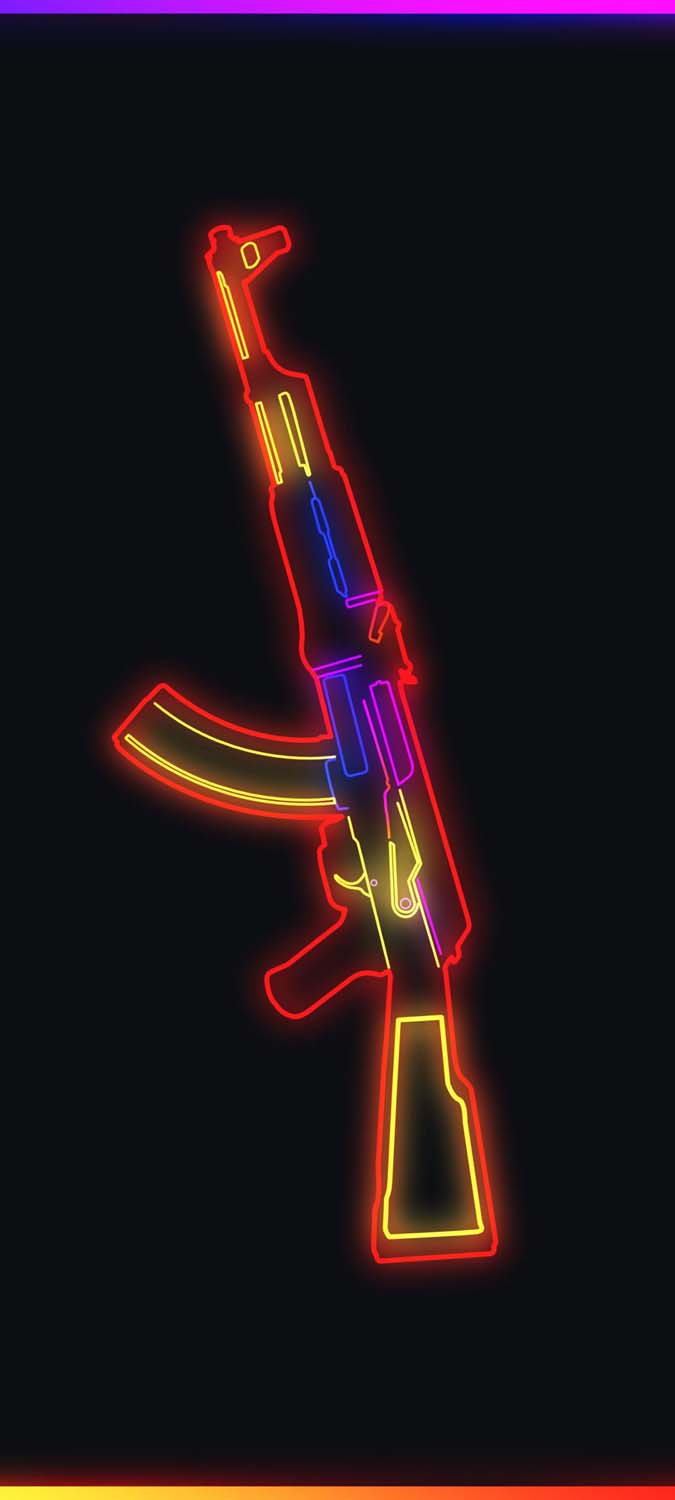 Papel de parede HD do iPhone AK 47 NEON