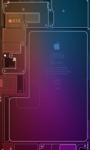 Fondo de pantalla mecanico del arco iris trasero del iPhone
