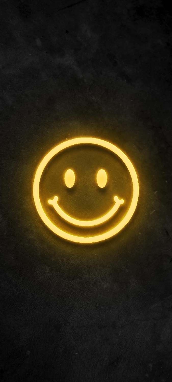 Sorriso Emoji Neon IPhone Papel de Parede HD