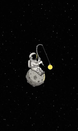 Astronauta Pesca IPhone Wallpaper HD