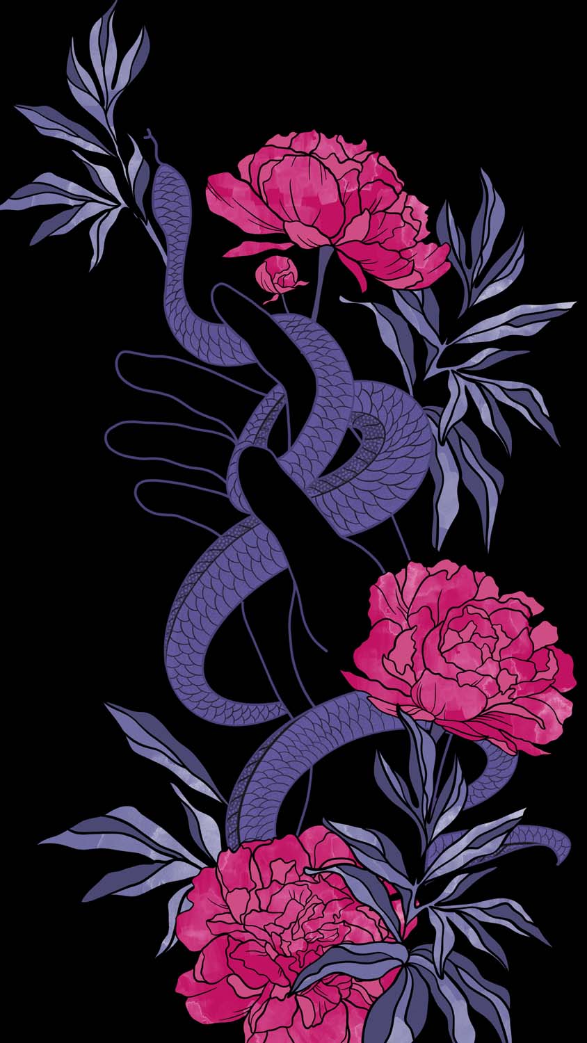 fleur serpent art iphone fond decran hd