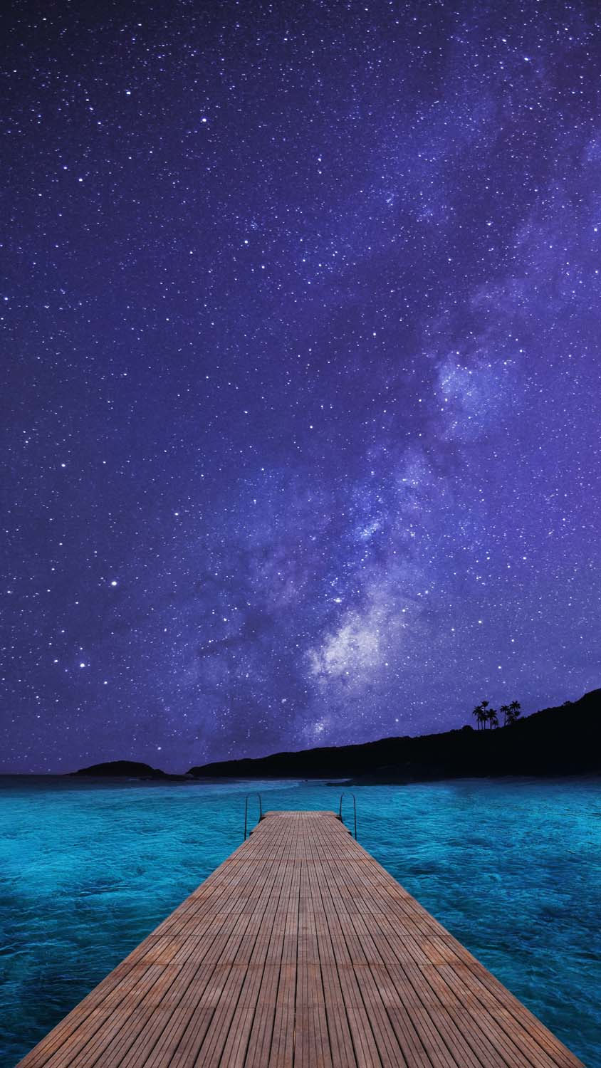 Blue Water Starry Sky IPhone fond decran HD