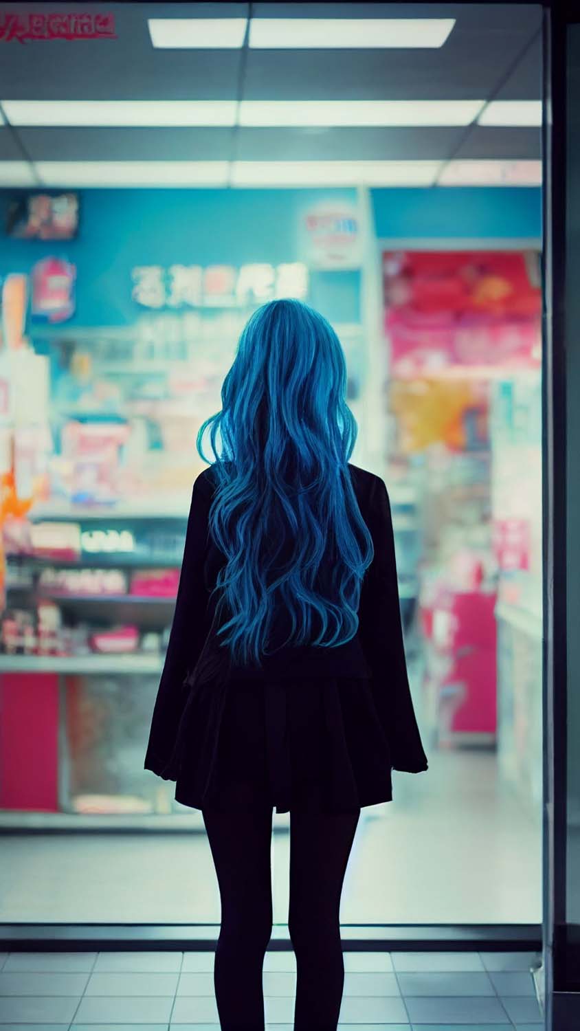 cheveux bleus fille iphone fond decran hd