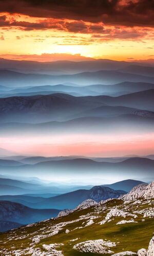 Mist Mountains Horizon Sunrise IPhone fond decran HD