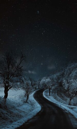 neige route nuit iphone fond decran hd