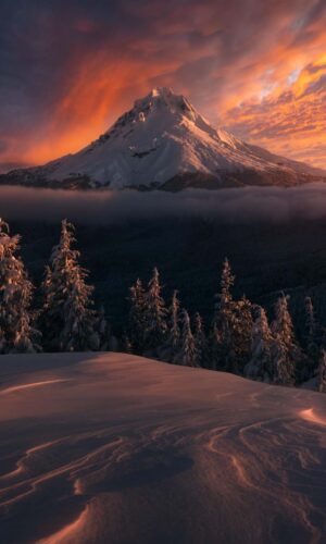 Oregon Snow Mountains USA IPhone Fond decran HD