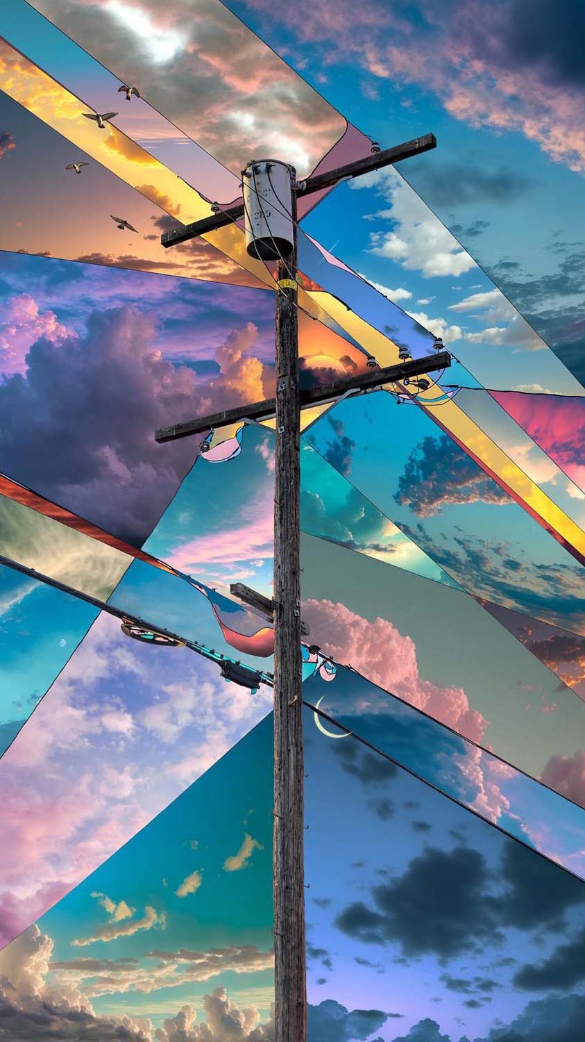 Power Grid Sky Art iPhone Fond decran HD