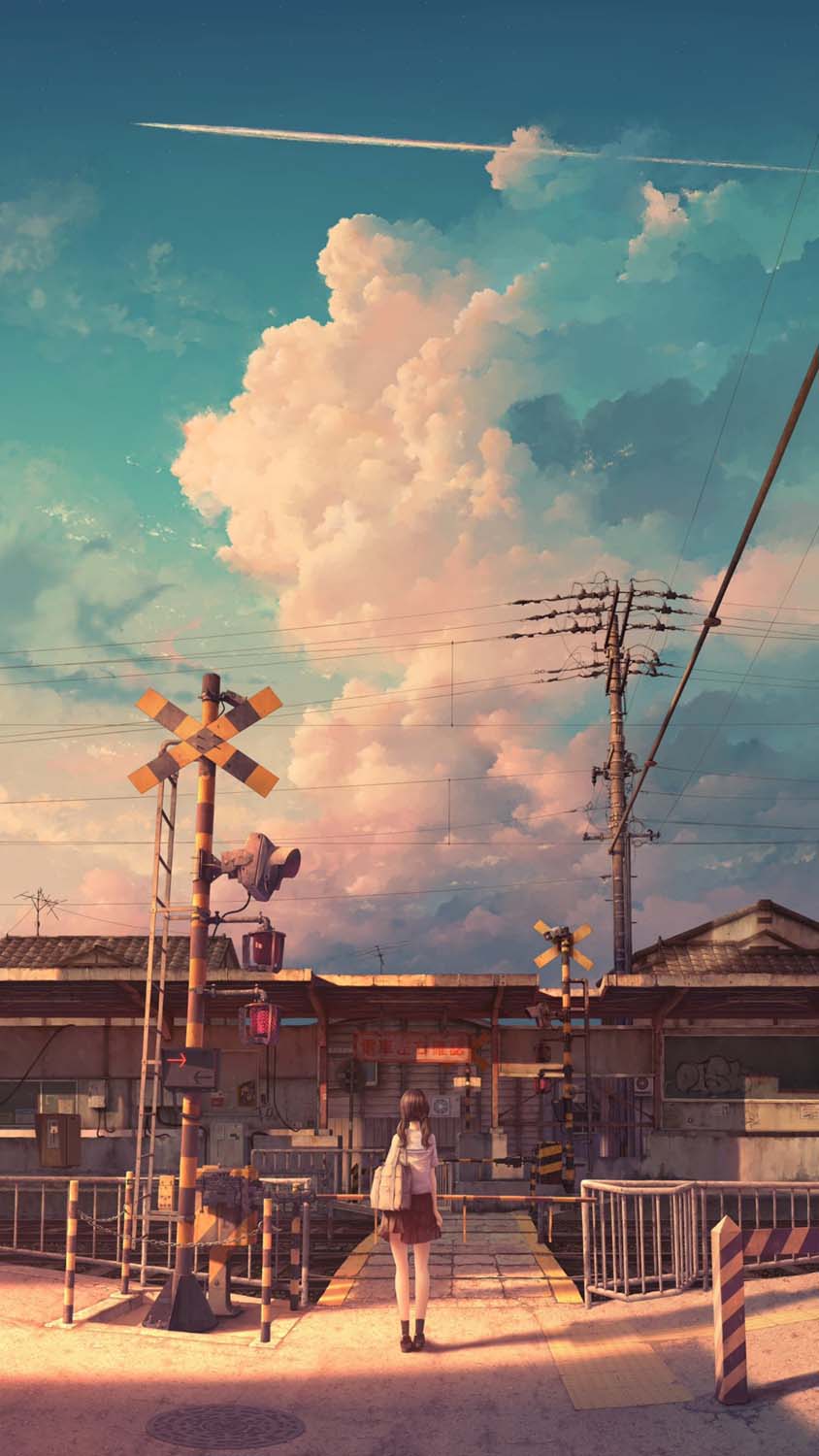 Ciel nuageux Anime IPhone Fond decran HD
