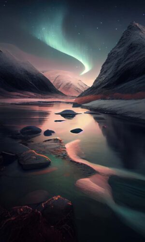 Reflet de leau Aurores boreales IPhone Fond decran HD