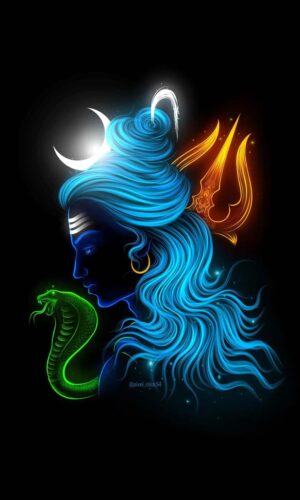 Dieu Shiva Neon Couleurs IPhone Fond decran HD