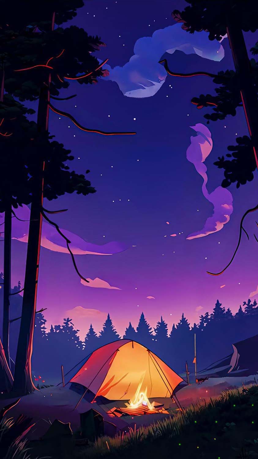 camping nuit iphone fond decran hd