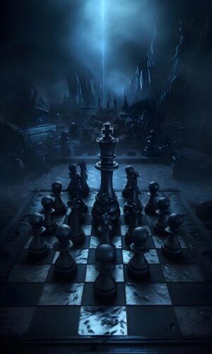 Chess Black Army iPhone Wallpaper 4K