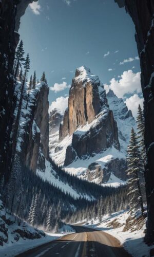 Fond decran iPhone Snow Rock Mountain 4K