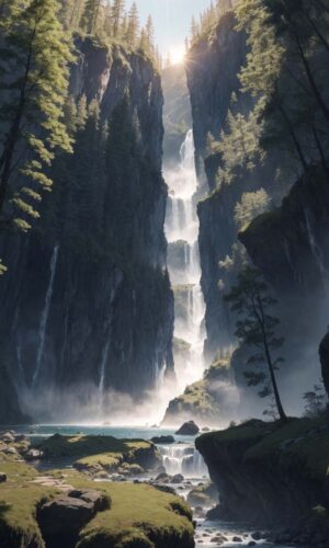 Superbes cascades de la nature Fond decran iPhone 4K