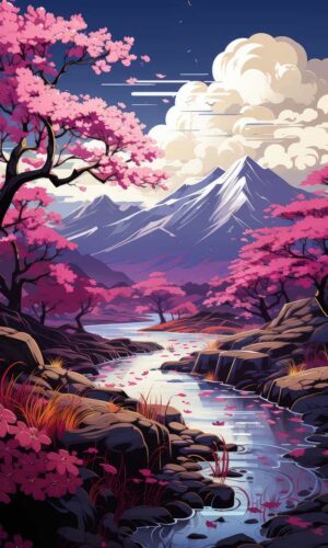 Fuji River iPhone Wallpaper 4K