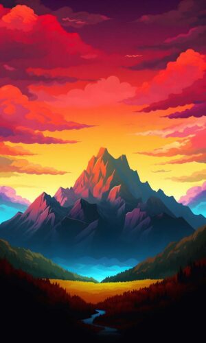Mountain Landscape Art iPhone Wallpaper 4K
