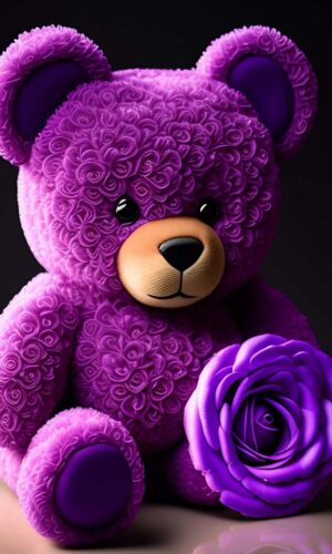 Purple Teddy Bear iPhone Wallpaper 4K