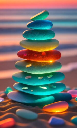 Transparent Beach Stones iPhone Wallpaper 4K