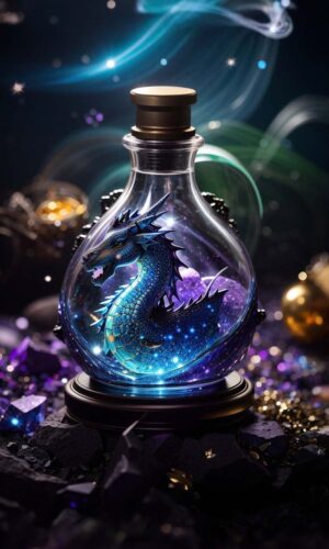 Dragon in Jar iPhone Wallpaper 4K