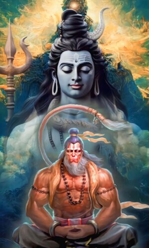 God Shiva and Hanuman iPhone Wallpaper 4K