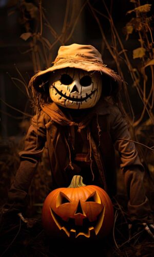 Halloween Pumpkin Scarecrow iPhone Wallpapers