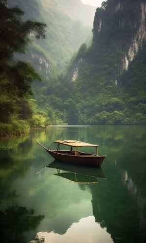 Lake Boat iPhone Wallpaper 4K