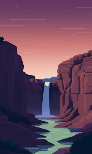 Minimal Waterfall iPhone Wallpaper 4K
