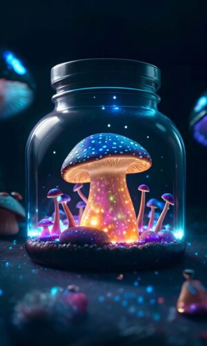 Mushroom Glow iPhone Wallpaper 4K