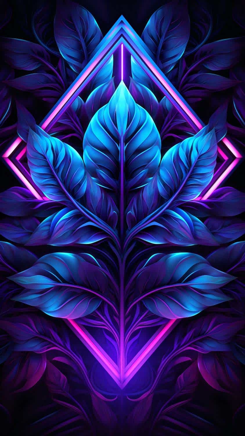 Neon Foliage iPhone Wallpaper 4K