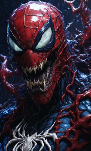 Spiderman becoming Venom iPhone Wallpaper 4K