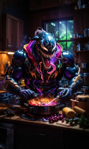 Venom Cooking iPhone Wallpaper 4K