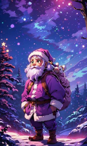 Anime Christmas Santa iPhone Wallpaper 4K
