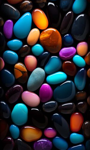 Colorful Round 3D Stones iPhone Wallpaper 4K