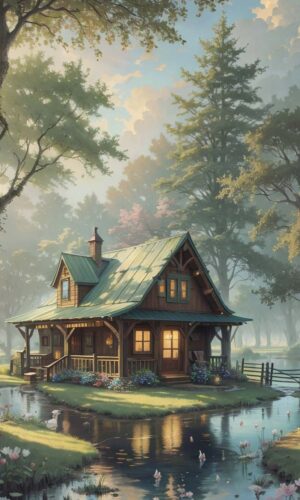 House in Nature iPhone Wallpaper 4K