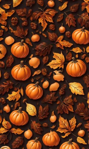 Pumpkin Patterns iPhone Wallpaper 4K