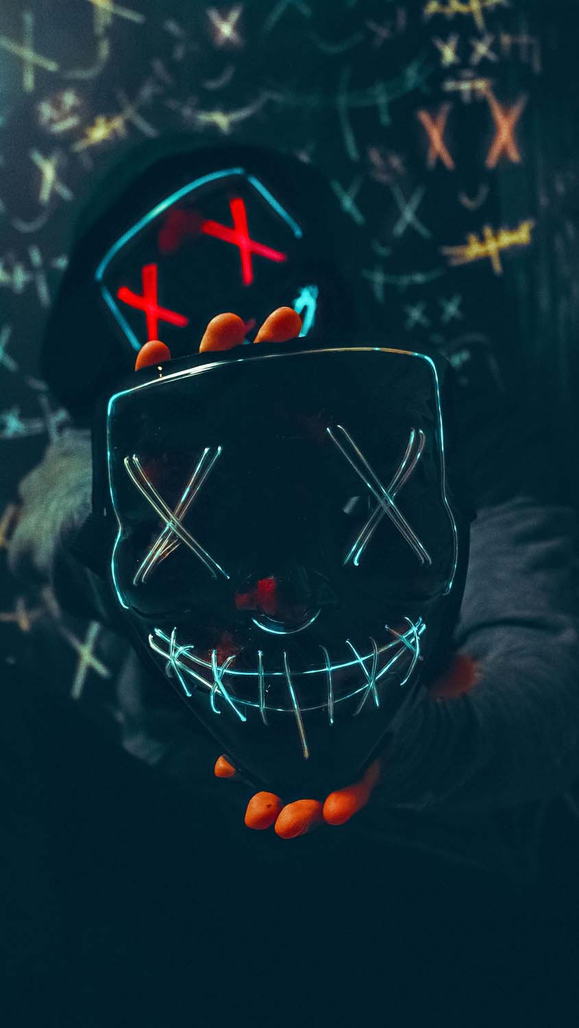 Stitch Mask iPhone Wallpaper 4K