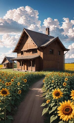 Sunflower Farm iPhone Wallpaper 4K