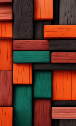 Wood Blocks Ai iPhone Wallpaper 4K