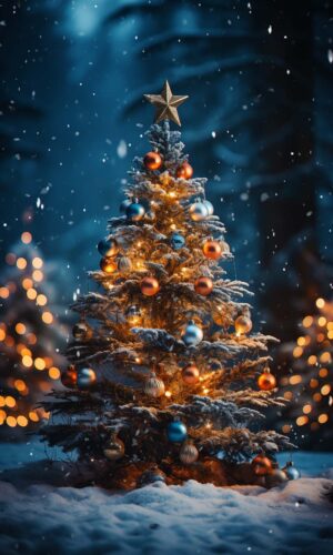 Christmas Tree 2024 iPhone Wallpaper 4K