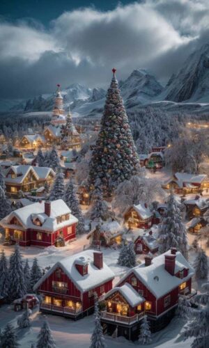 Christmas Village iPhone Wallpaper 4K