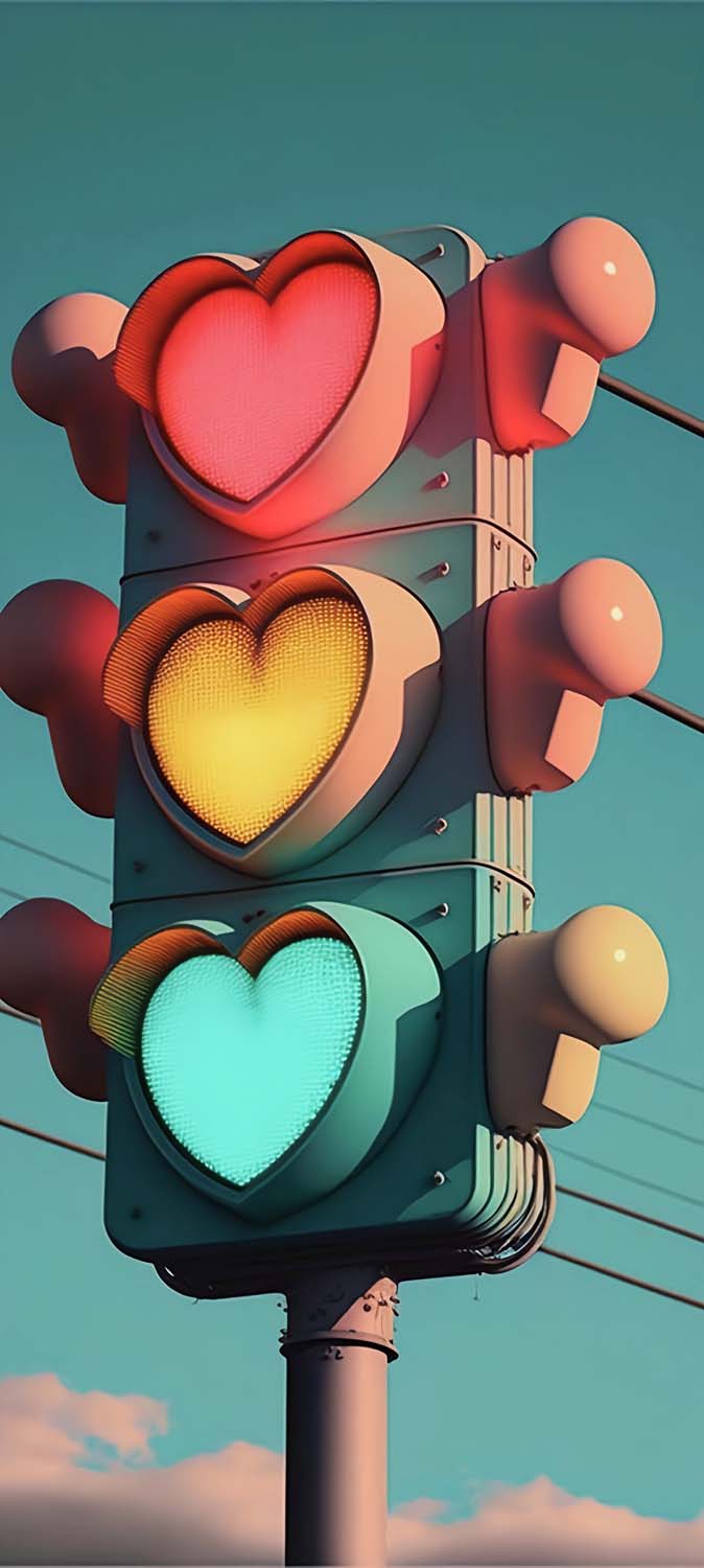 Love Signal Light iPhone Wallpaper 4K