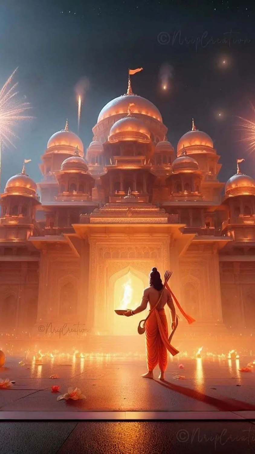 Shree Ram Mandir iPhone Wallpaper