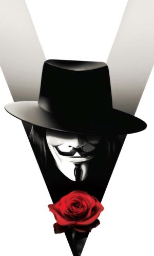 V for Vendetta illustrated iPhone Wallpaper 4K