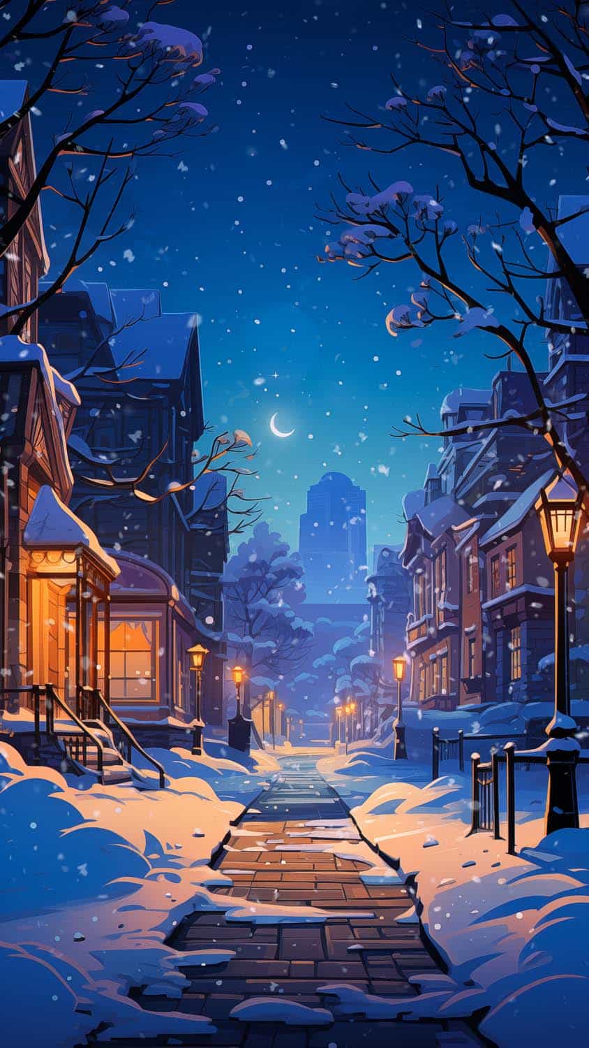 Snowfall Night iPhone Wallpaper iPhone Wallpapers