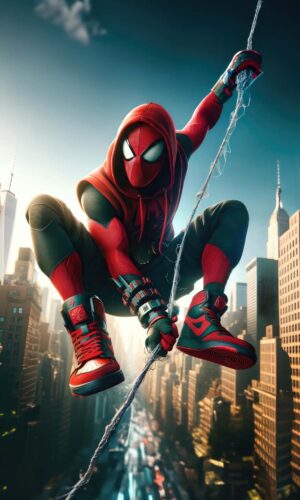 Spider man protecting new york iPhone Wallpaper