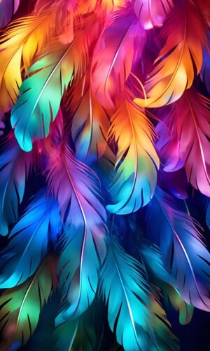 Colorful Feathers iPhone Wallpapers